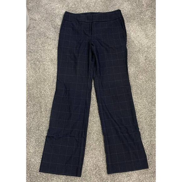 Ann Taylor Women's Signature Navy Checkered Dress Pants size 6 - Picture 1 of 3